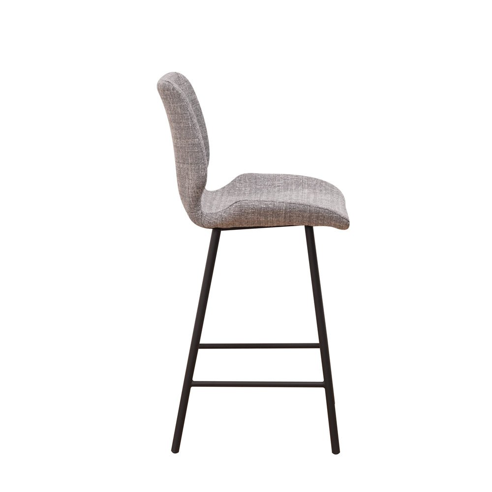Tabouret de bar Beau 67cm de hauteur d'assise en chenille gris clair