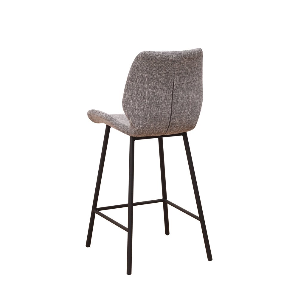 Tabouret de bar Beau 67cm de hauteur d'assise en chenille gris clair