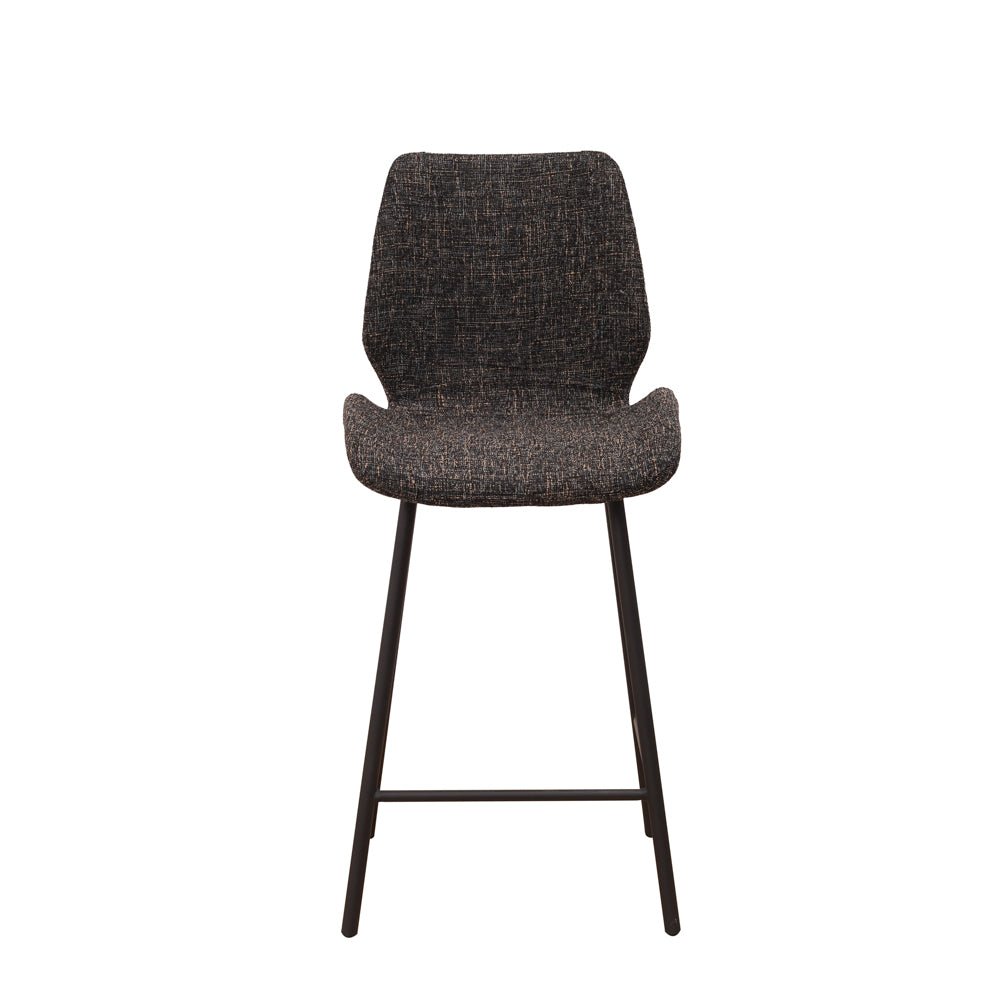 Tabouret de bar Beau 67cm de hauteur d'assise en chenille noir