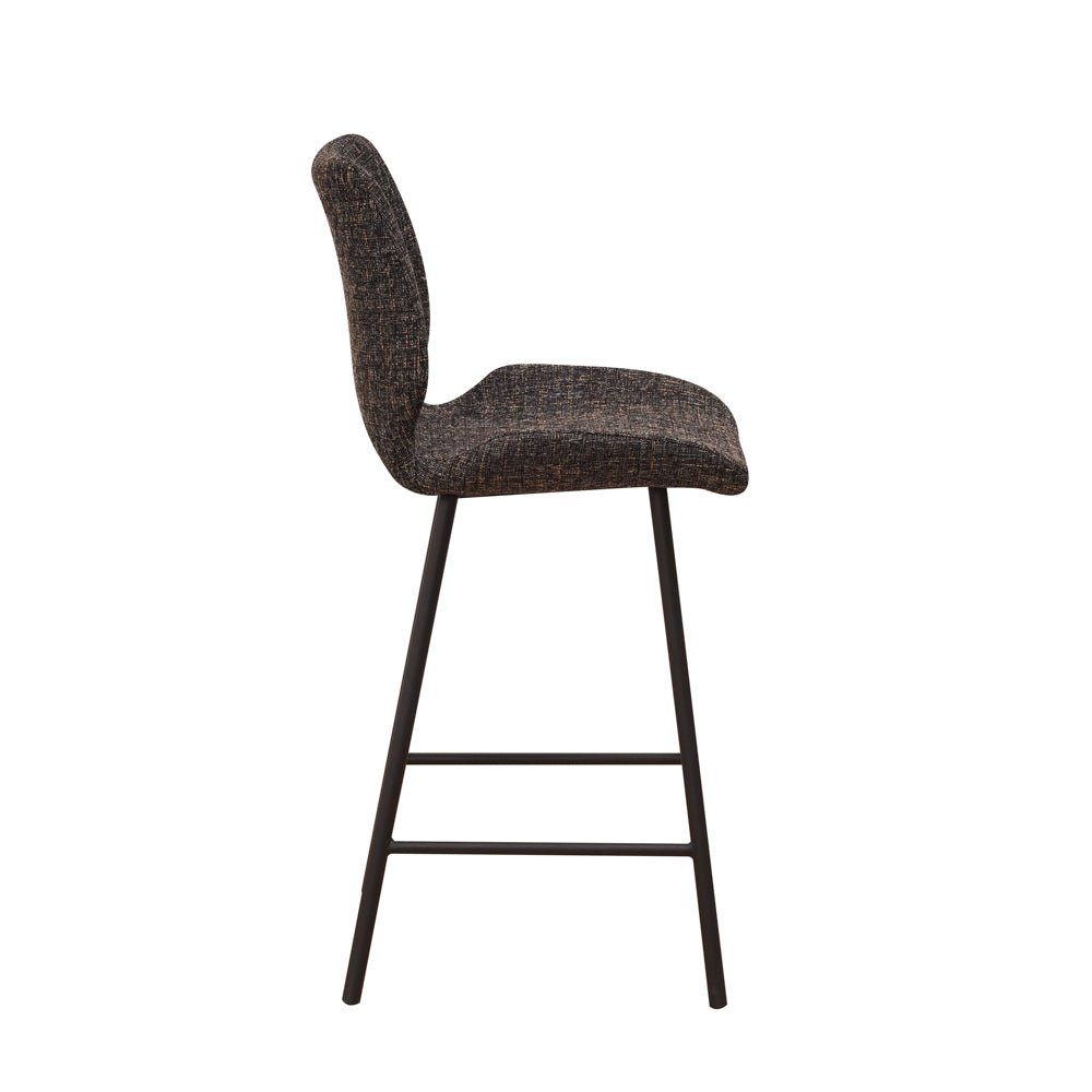 Tabouret de bar Beau 67cm de hauteur d'assise en chenille noir