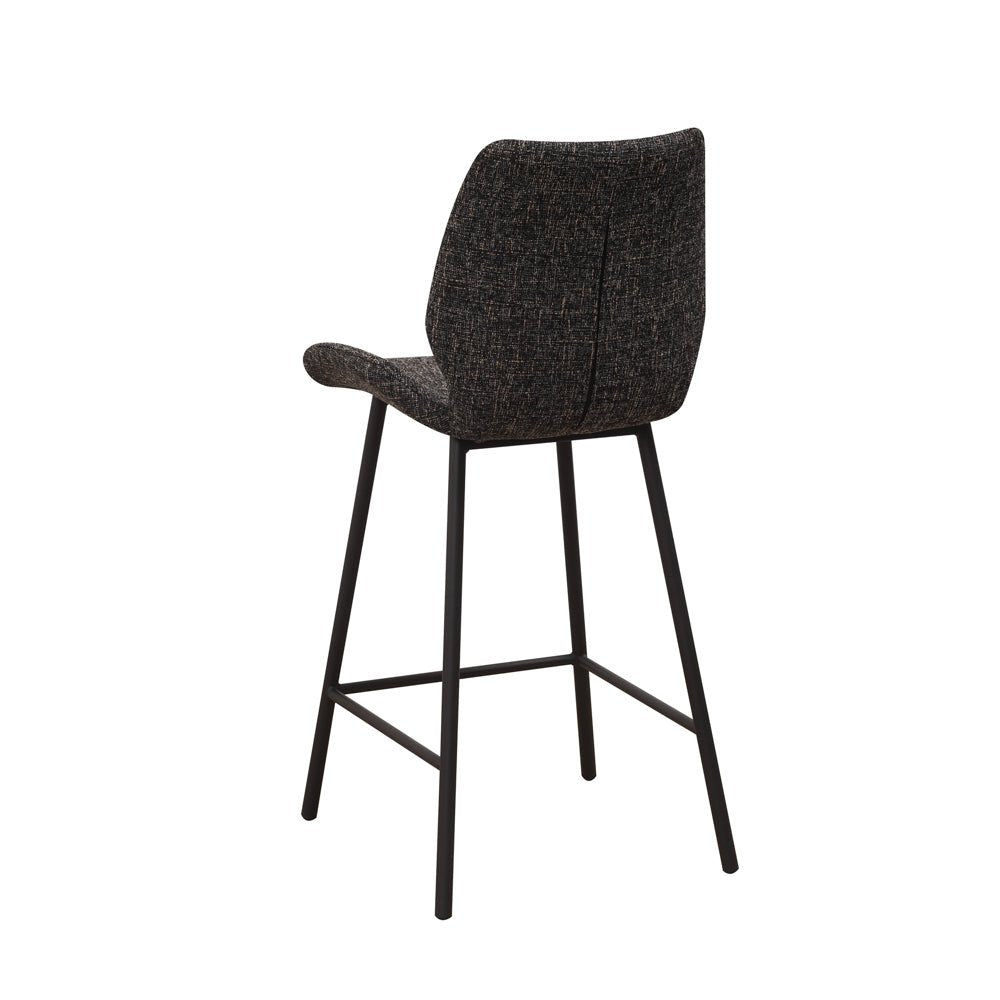 Tabouret de bar Beau 67cm de hauteur d'assise en chenille noir