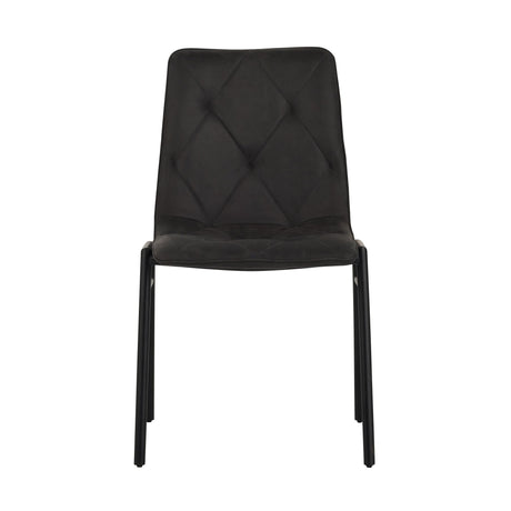 Chaise de salle à manger Noan en microfibre anthracite - Sans accoudoirs