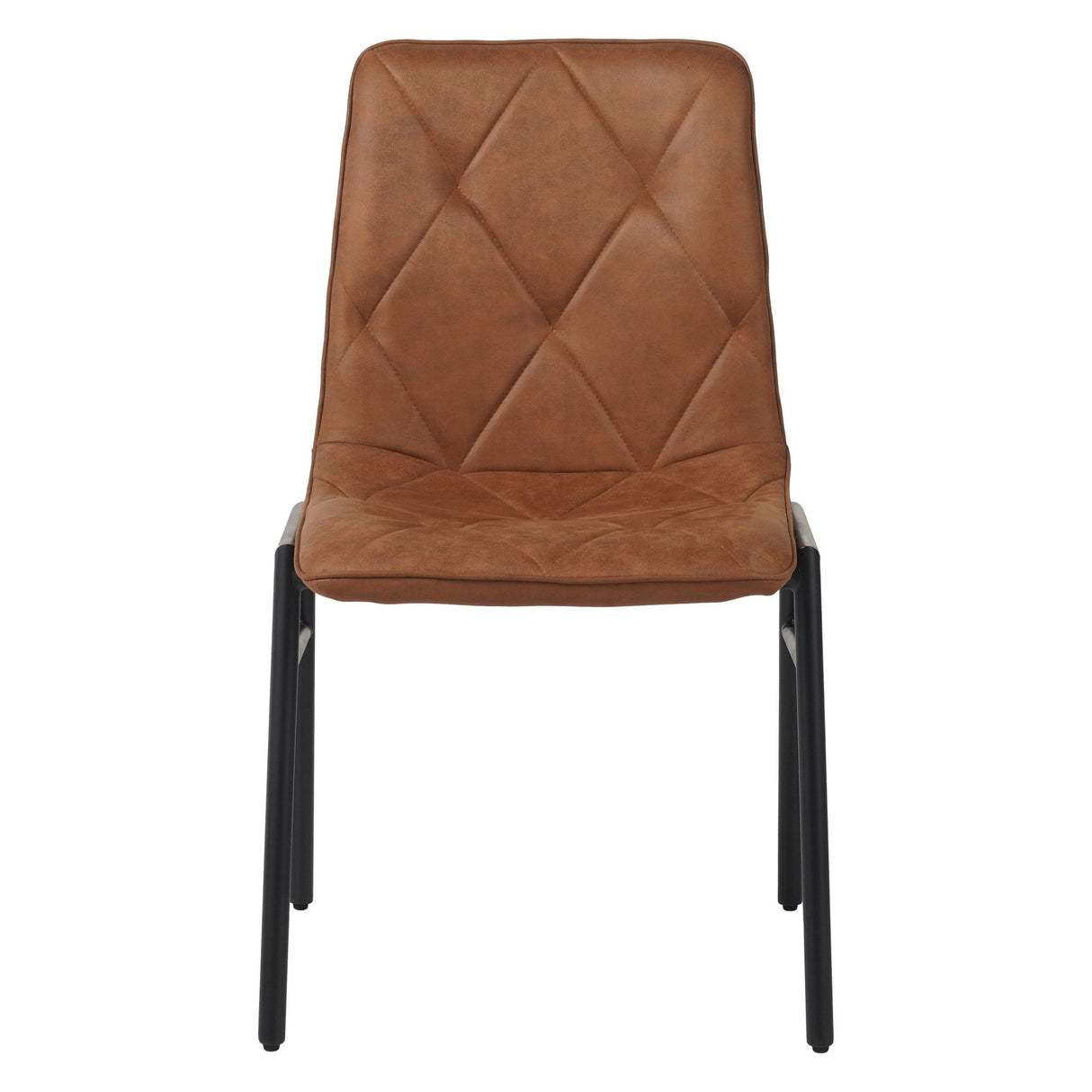 Chaise de salle à manger Noan en microfibre cognac - Sans accoudoirs