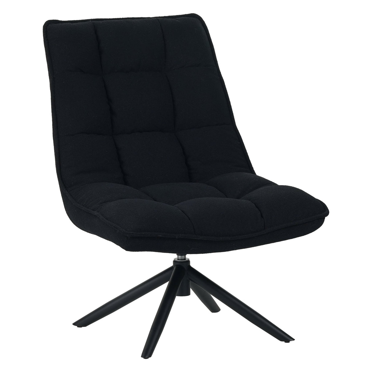 Fauteuil pivotant Yuki Noir Bouclé 360°