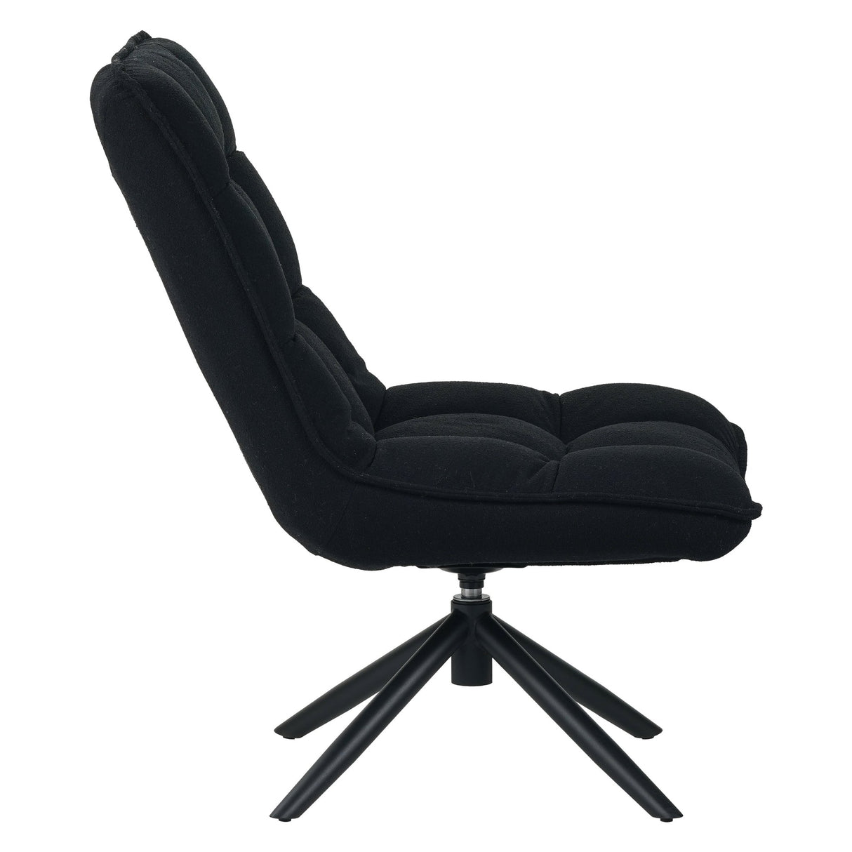 Fauteuil pivotant Yuki Noir Bouclé 360°
