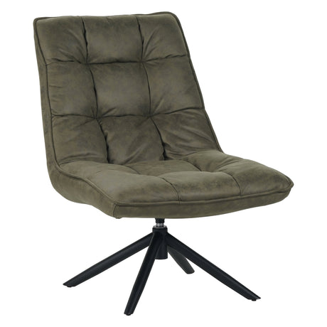 Fauteuil pivotant Yuki Vert Cuir écologique Pivotant à 360°