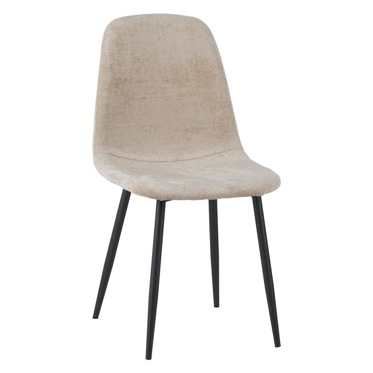 Ensemble de 4 chaises de salle à manger scandinaves en tissu chenille beige Swift - Sans accoudoirs