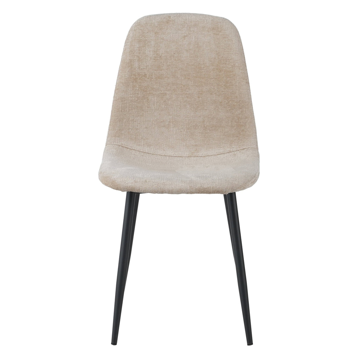 Ensemble de 4 chaises de salle à manger scandinaves en tissu chenille beige Swift - Sans accoudoirs