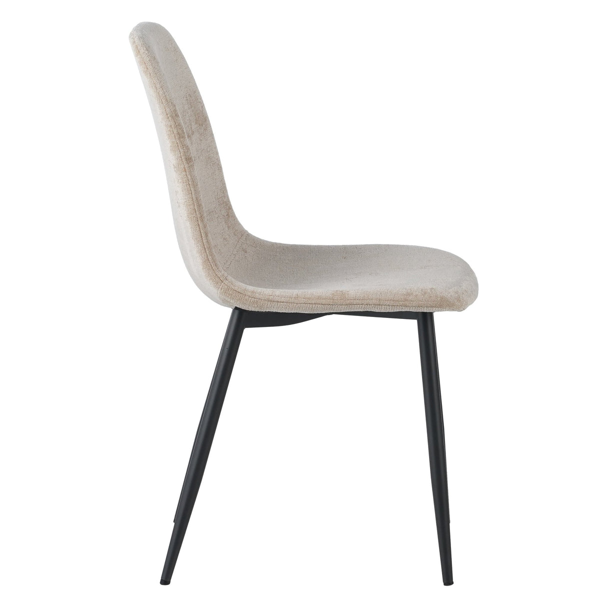 Ensemble de 4 chaises de salle à manger scandinaves en tissu chenille beige Swift - Sans accoudoirs