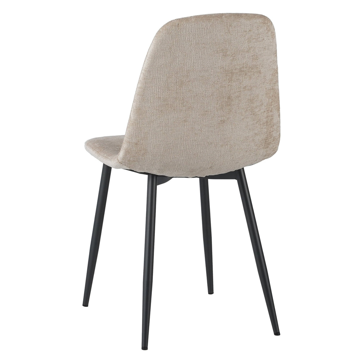 Ensemble de 4 chaises de salle à manger scandinaves en tissu chenille beige Swift - Sans accoudoirs