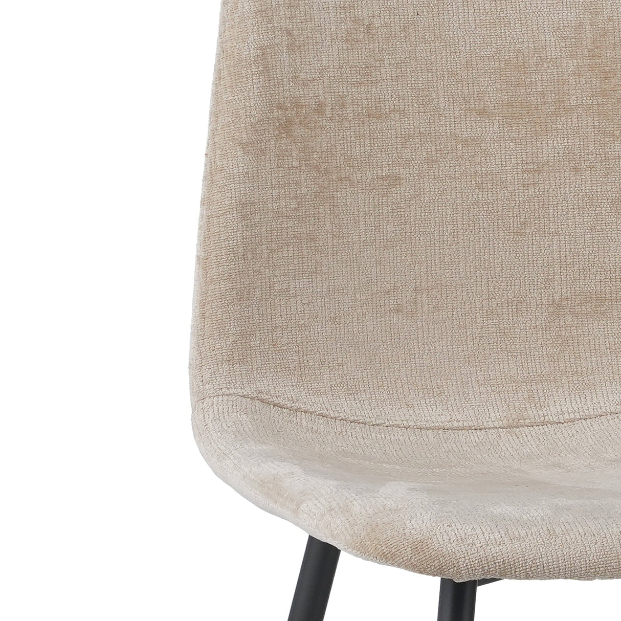 Ensemble de 4 chaises de salle à manger scandinaves en tissu chenille beige Swift - Sans accoudoirs