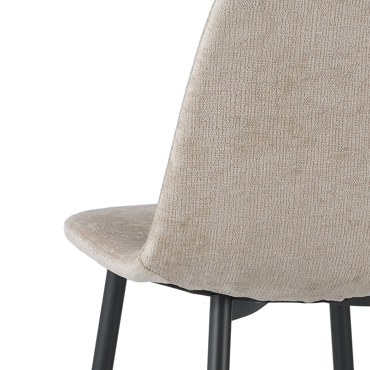 Ensemble de 4 chaises de salle à manger scandinaves en tissu chenille beige Swift - Sans accoudoirs