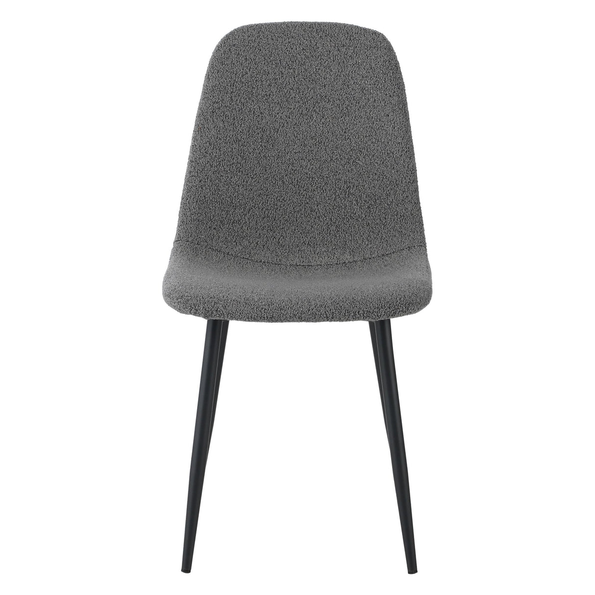 Ensemble de 4 chaises de salle à manger scandinaves en tissu bouclé gris Swift - Sans accoudoirs