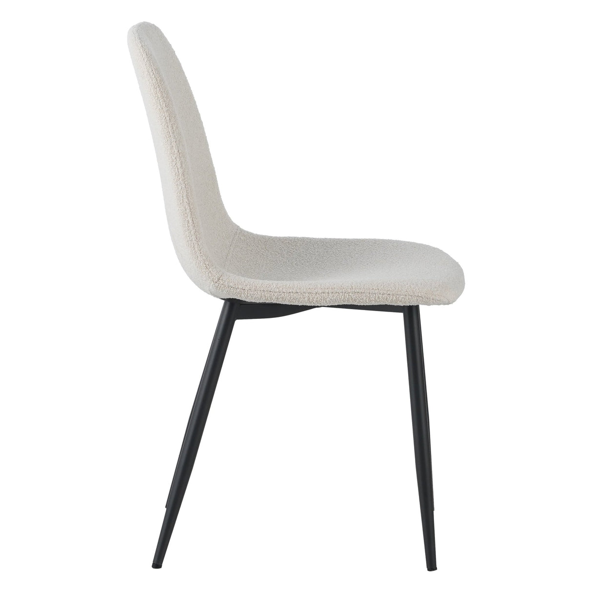 Ensemble de 4 chaises de salle à manger scandinaves en tissu bouclé crème Swift - Sans accoudoirs