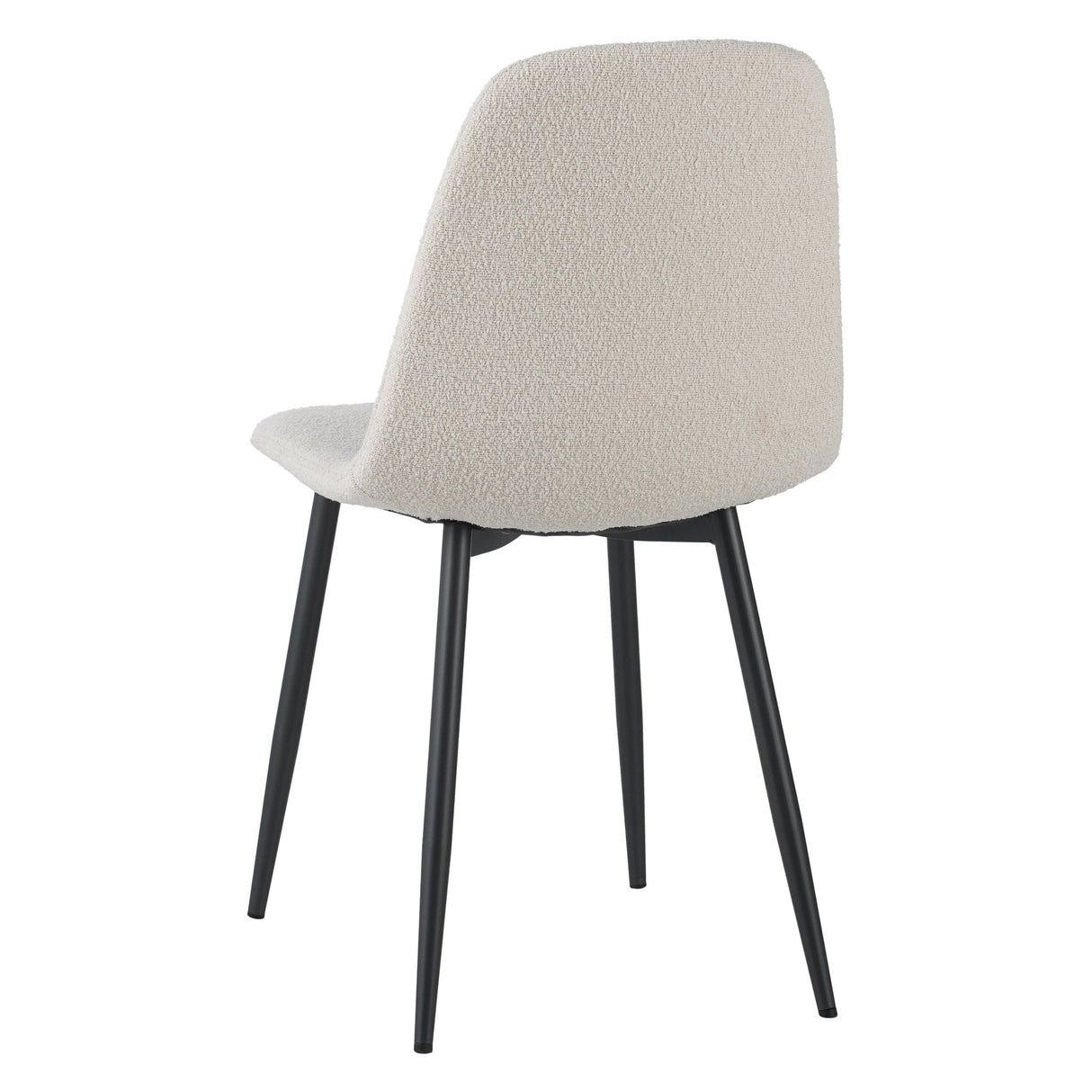 Ensemble de 4 chaises de salle à manger scandinaves en tissu bouclé crème Swift - Sans accoudoirs