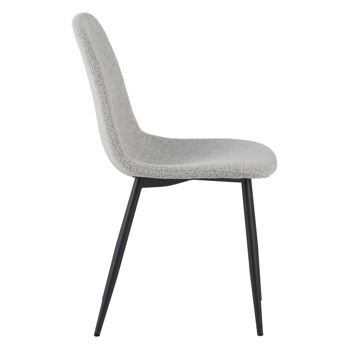 Ensemble de 4 chaises de salle à manger scandinaves en tissu bouclé naturel mélangé Swift - Sans accoudoirs