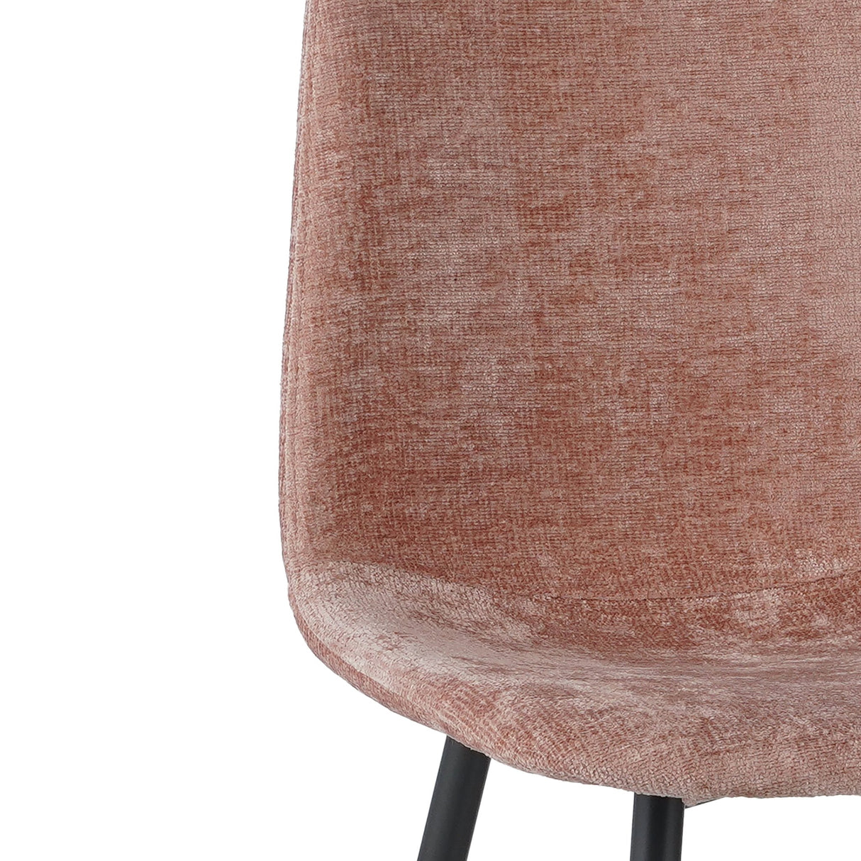 Ensemble de 4 chaises de salle à manger scandinaves en chenille rose ancien Swift - Sans accoudoirs