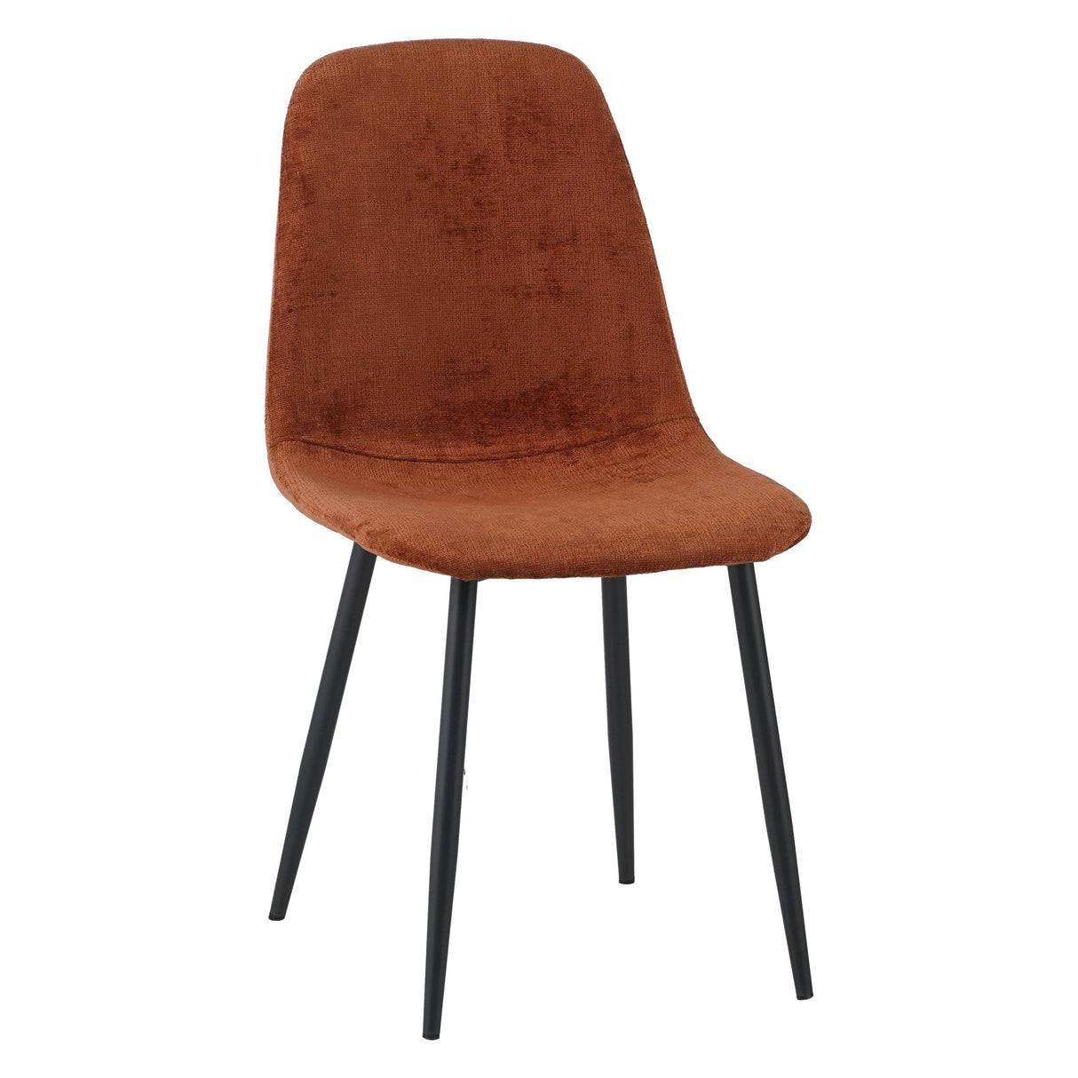 Lot de 4 chaises de salle à manger scandinaves Swift – Tissu chenille terracotta