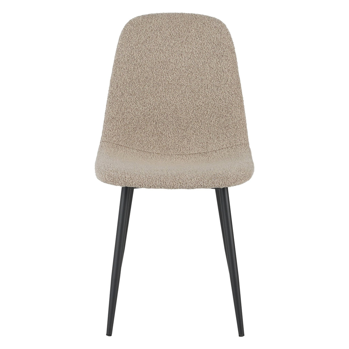 Ensemble de 4 chaises de salle à manger scandinaves en tissu bouclé Latte Swift - Sans accoudoirs