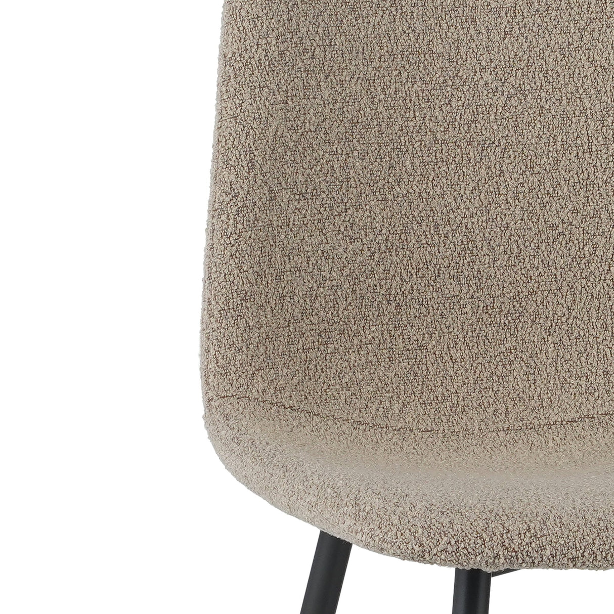 Ensemble de 4 chaises de salle à manger scandinaves en tissu bouclé Latte Swift - Sans accoudoirs