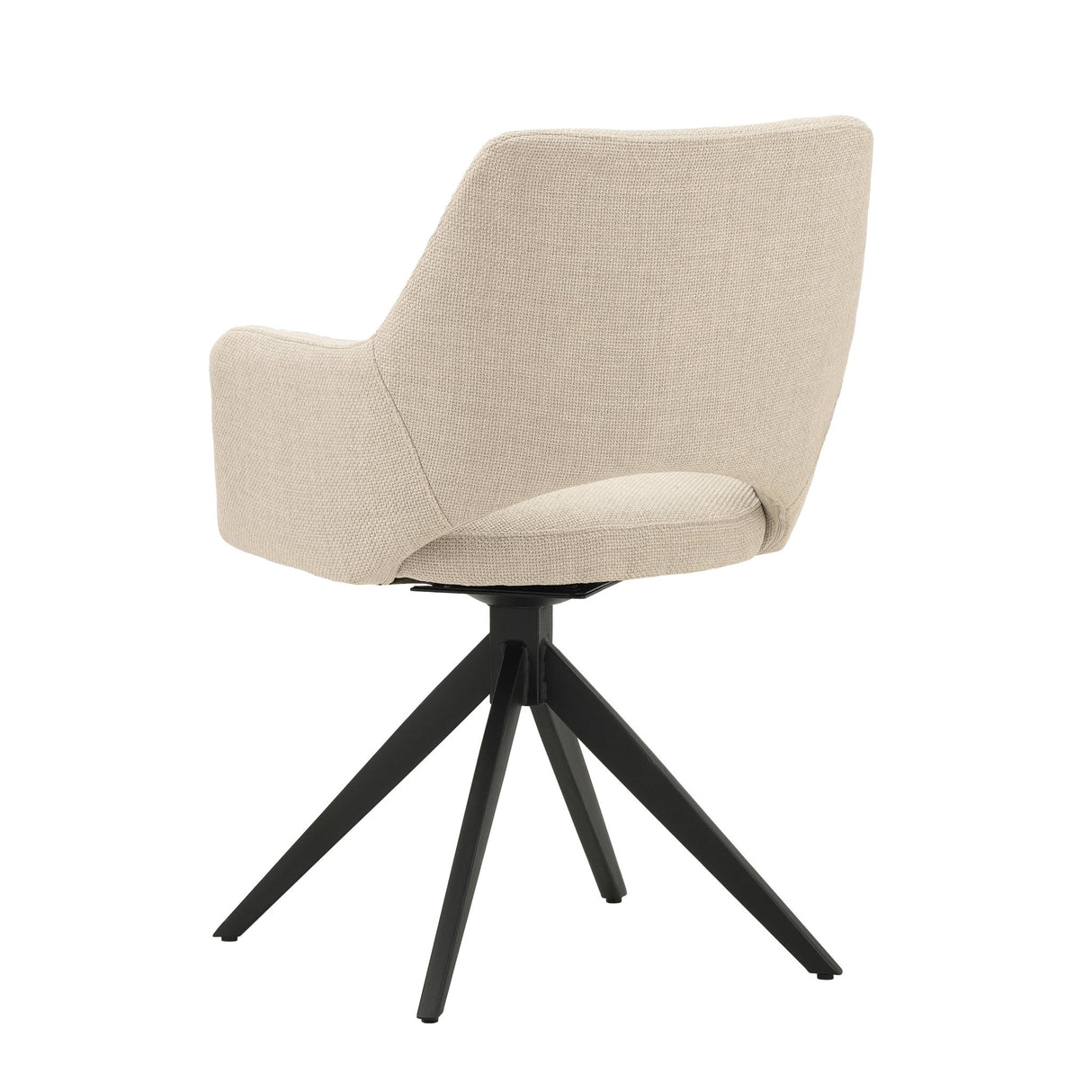 Ensemble de 4 Chaises de Salle à Manger Pivotantes Sid Tissu Beige - Avec Accoudoirs