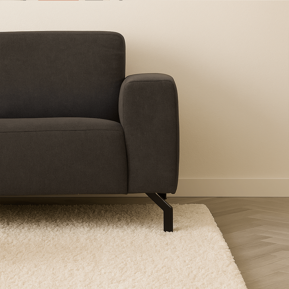 Fabric de canapé d'angle industriel Anthracite Vérone gauche