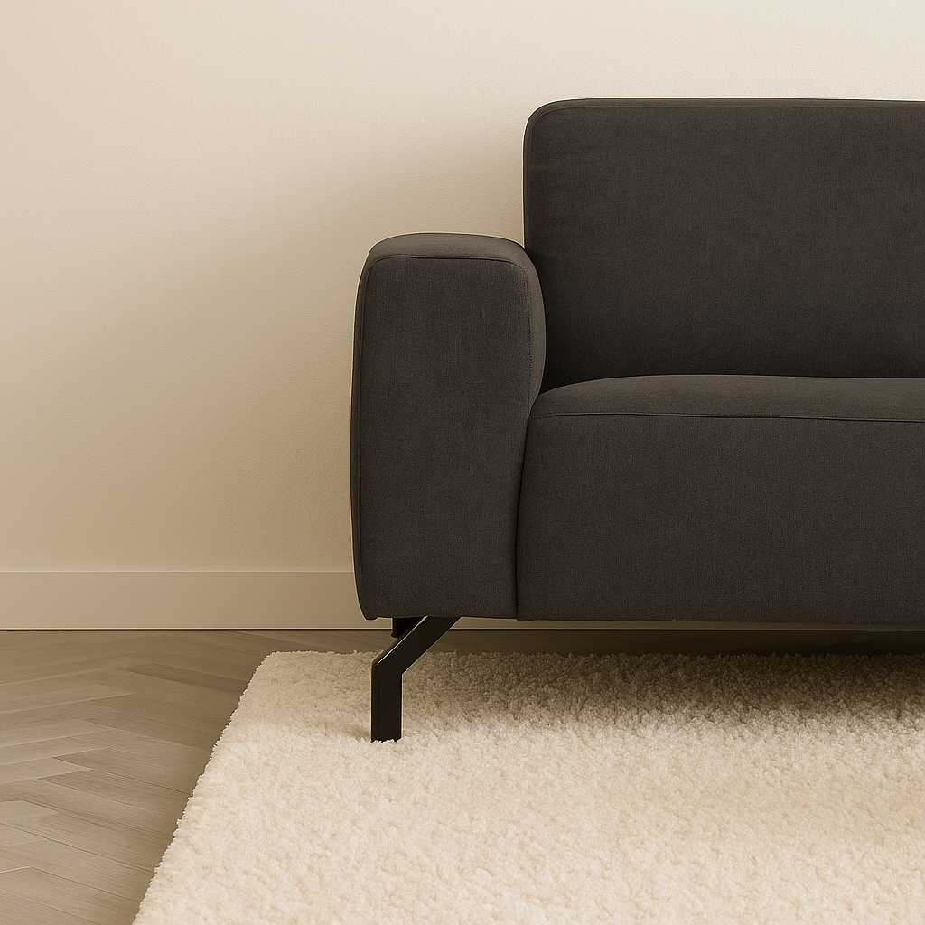 Fabric de canapé d'angle industriel Anthracite Vérone à droite