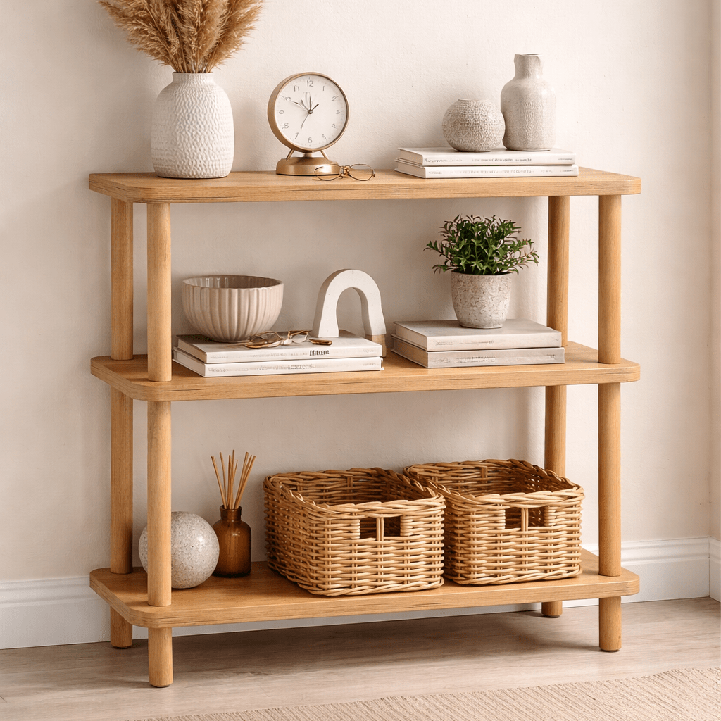 Wandkasten - Wandkast Step Atlantisch Dennenhout Melamine 80x75x28 cm - Dimehouse