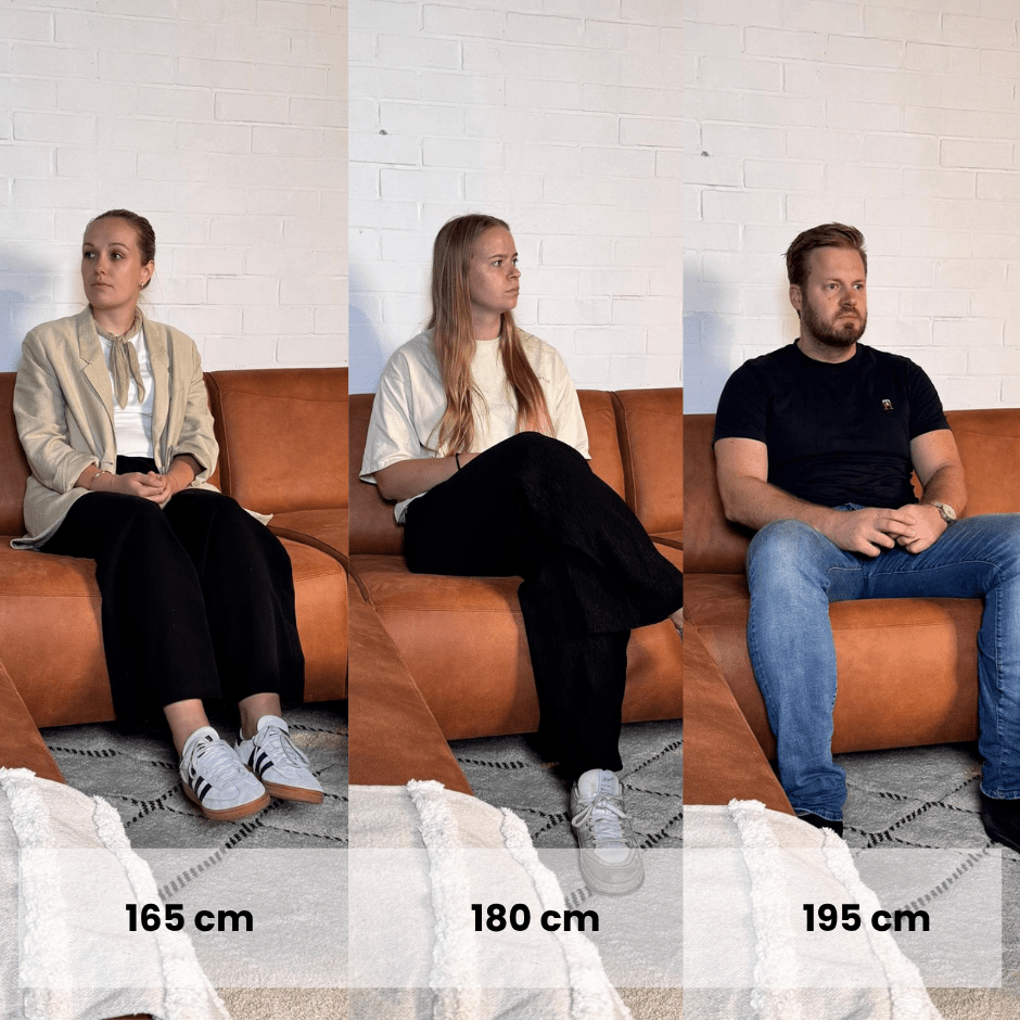 Canapé d'angle cognac ruboost en cuir écologique Barin - gauche