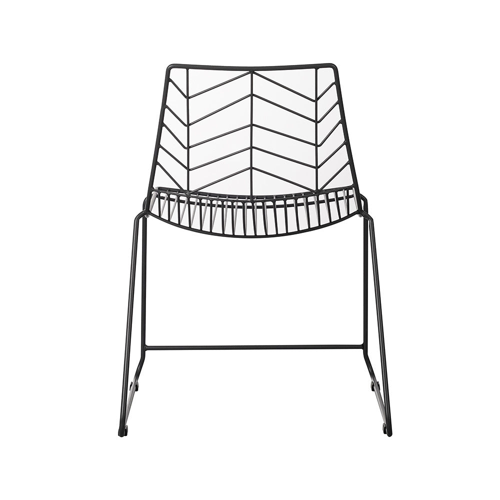 Chaise de jardin Millie Dimehouse Noir LxlxH 87x62x61 Métal Blanc photo vue arrière en diagonale