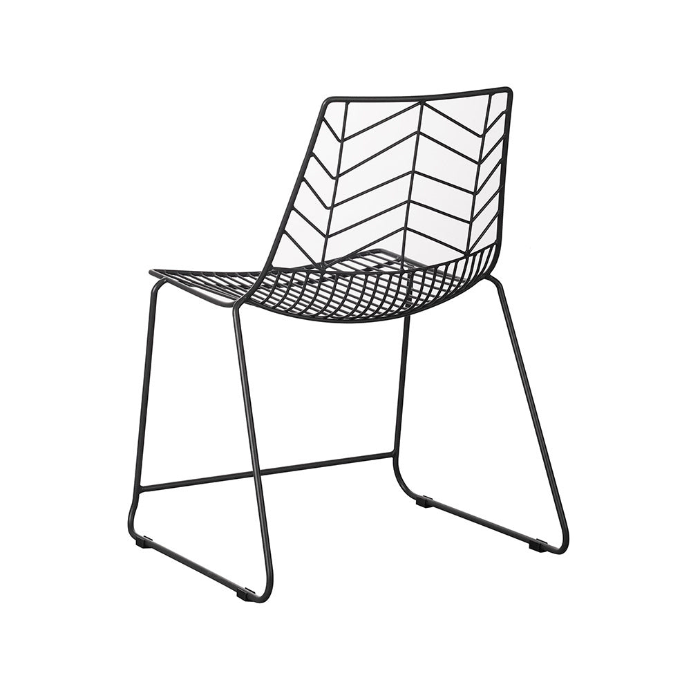 Chaise de jardin Millie Dimehouse Noir LxlxH 87x62x61 Métal Blanc photo vue arrière en diagonale
