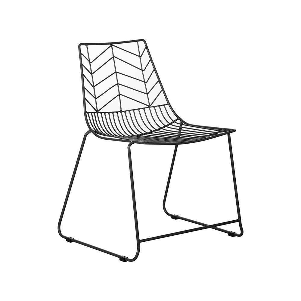 Chaise de jardin Millie Dimehouse Noir LxlxH 87x62x61 Métal Blanc photo vue de face en diagonale