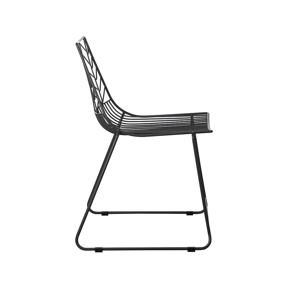Chaise de jardin Millie Dimehouse Noir LxPxH 87x62x61 Métal Blanc photo vue latérale