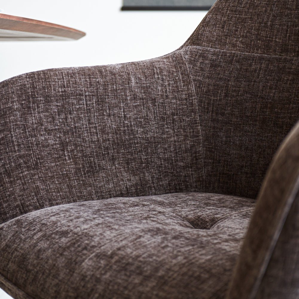 Chaise de salle à manger Camiel Dimehouse Marron LxlxH 62x61x54 Tissu Détail photo d'ambiance