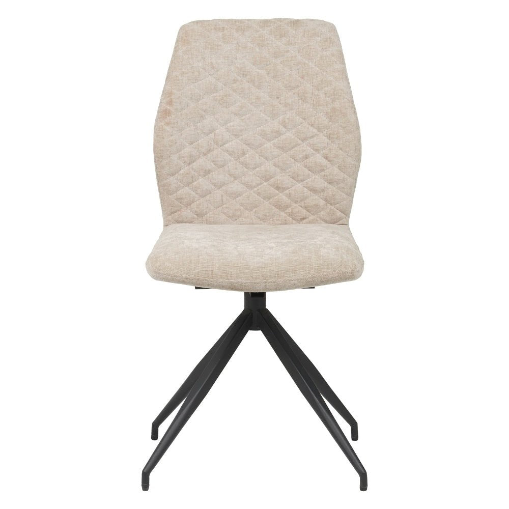 Chaise de salle à manger Charly chenille Dimehouse Beige LxlxH 67x60x51 Tissu Blanc photo vue de face