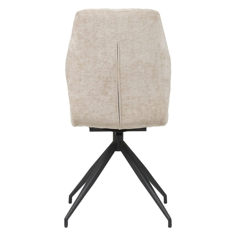 Chaise de salle à manger Charly chenille Dimehouse Beige LxlxH 67x60x51 Tissu Blanc photo vue arrière