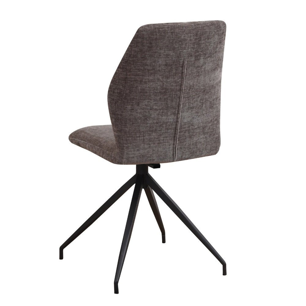 Chaise de salle à manger Charly chenille Dimehouse Taupe LxlxH 67x60x51 Tissu Blanc photo vue arrière en diagonale
