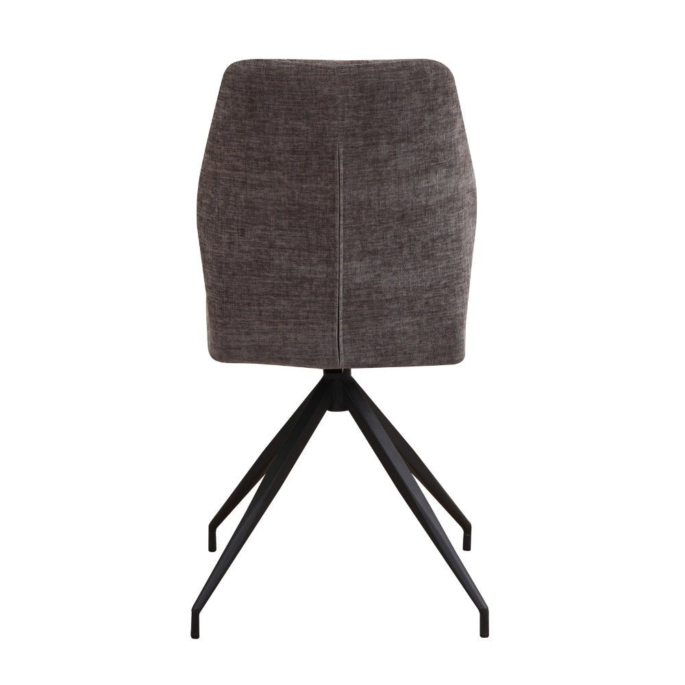 Chaise de salle à manger Charly chenille Dimehouse Taupe LxlxH 67x60x51 Tissu Blanc photo vue arrière