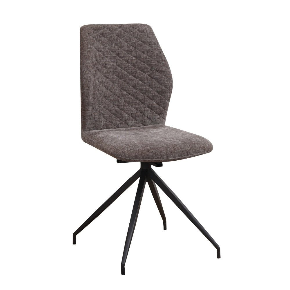 Chaise de salle à manger Charly chenille Dimehouse Taupe LxlxH 67x60x51 Tissu Blanc photo vue de face en diagonale