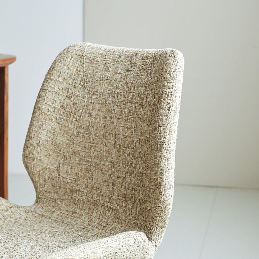 Chaise de salle à manger Beau chenille Dimehouse Blanc LxlxH 72x68x50 Tissu Détail photo d'ambiance
