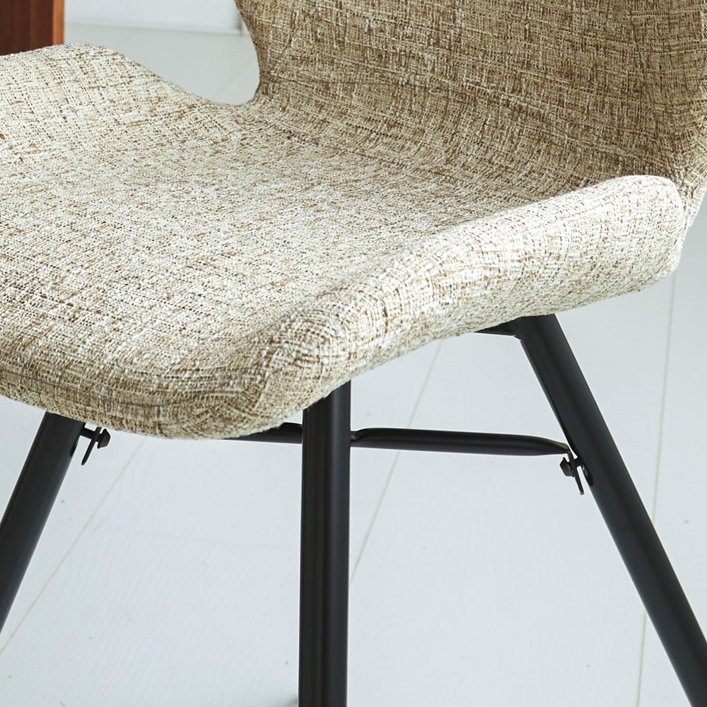 Chaise de salle à manger Beau chenille Dimehouse Blanc LxlxH 72x68x50 Tissu Détail photo d'ambiance