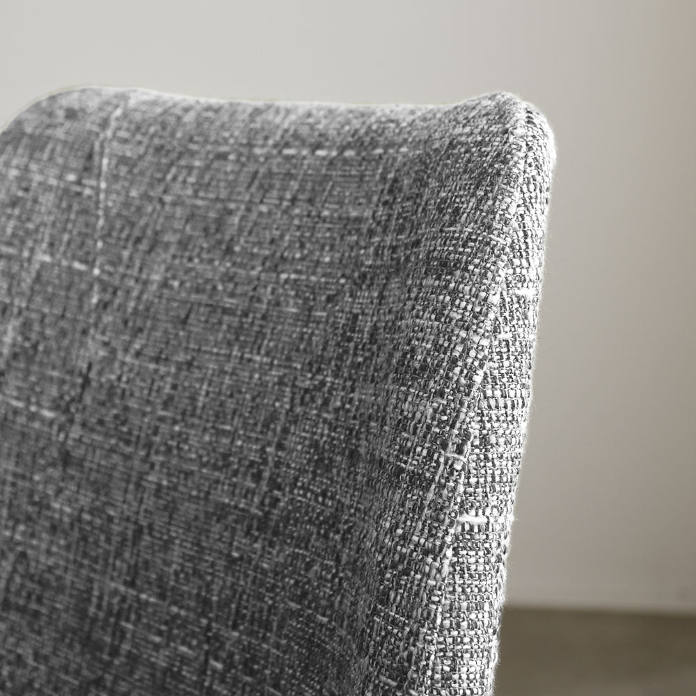 Chaise de salle à manger Beau chenille Dimehouse Gris LxlxH 72x68x50 Tissu Détail photo d'ambiance