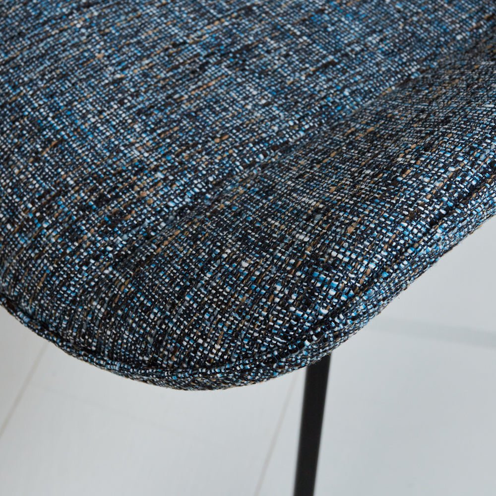 Chaise de salle à manger Jada Chenille Dimehouse Bleu LxlxH 79x57x53 Tissu Détail photo d'ambiance
