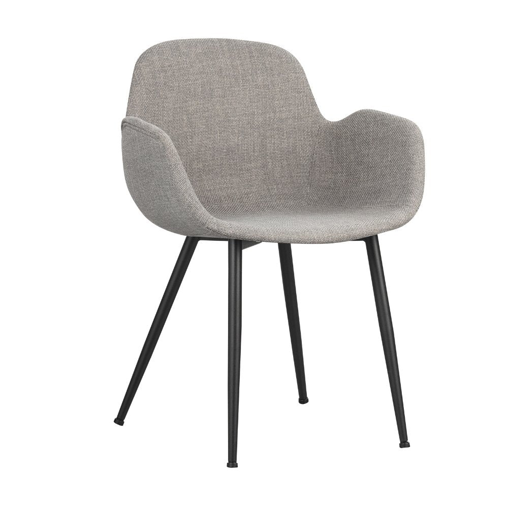 Chaise de salle à manger Mick Dimehouse Gris LxlxH 64x62x59 Tissu Blanc photo vue de face en diagonale