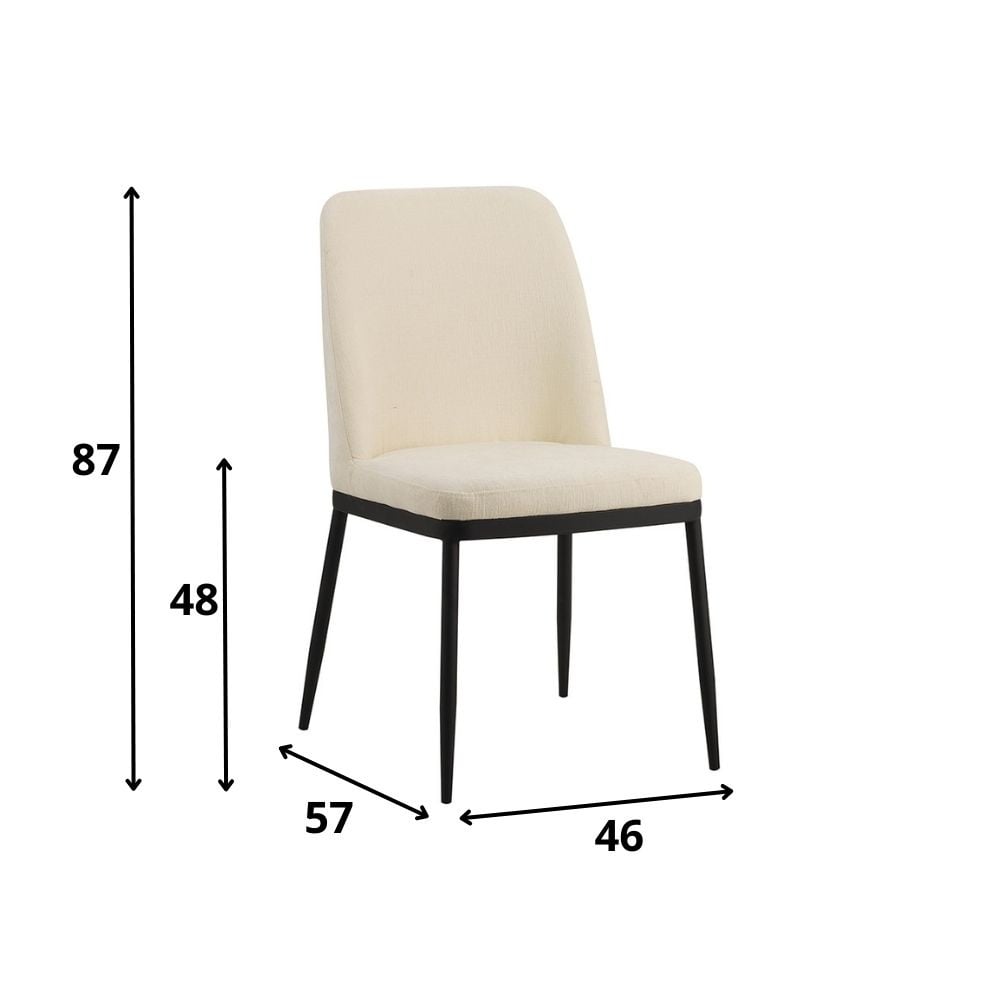 Chaise de salle à manger Noli Chenille Dimehouse Blanc LxlxH 73x65x53 Tissu Blanc indication de la taille de la photo