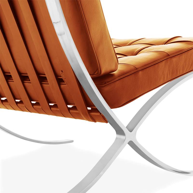 Salon des fauteuils Dimehouse Cognac LxlxH 80x78x78 Cuir de vachette Blanc photo vue arrière en diagonale