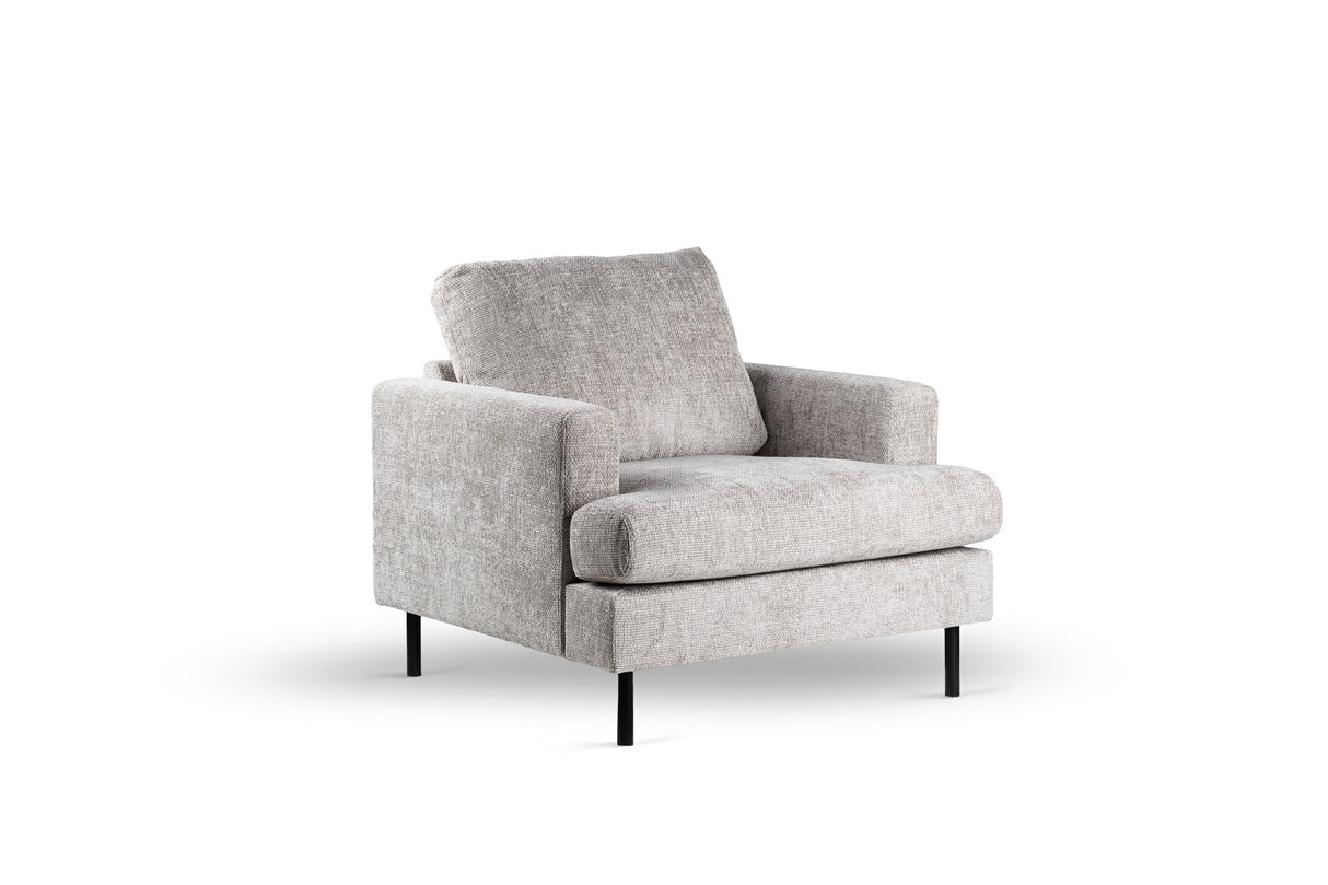 Fauteuil Faya DH Intérieur Beige Blanc photo vue de face en diagonale