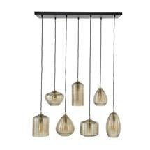 Lampe suspendue Faye DH Intérieur Verre couleur ambre Verre couleur ambre Photo blanche vue de face