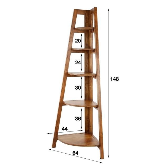 Etagère d'angle Jess DH Intérieur Acacia LxlxH 135x50x12 Bois d'acacia Blanc indication de taille photo