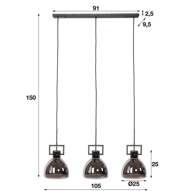 Lampe à suspension Marie DH Intérieur Argent LxlxH 98x47x34 Argent Blanc indication de la taille de la photo